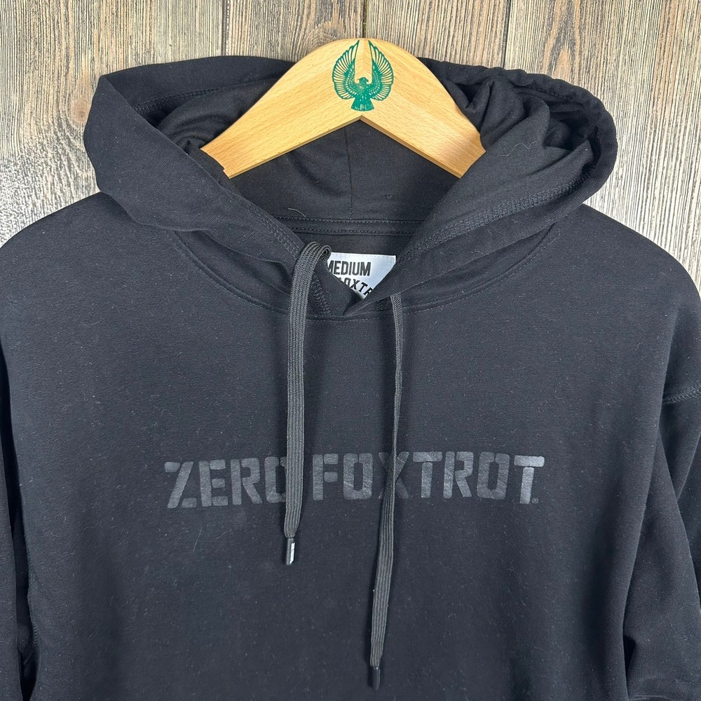 Zero Foxtrot Pullover Hoodie Skull Graphic Black Sweatshirt Size Medium Military - Picture 2 of 6